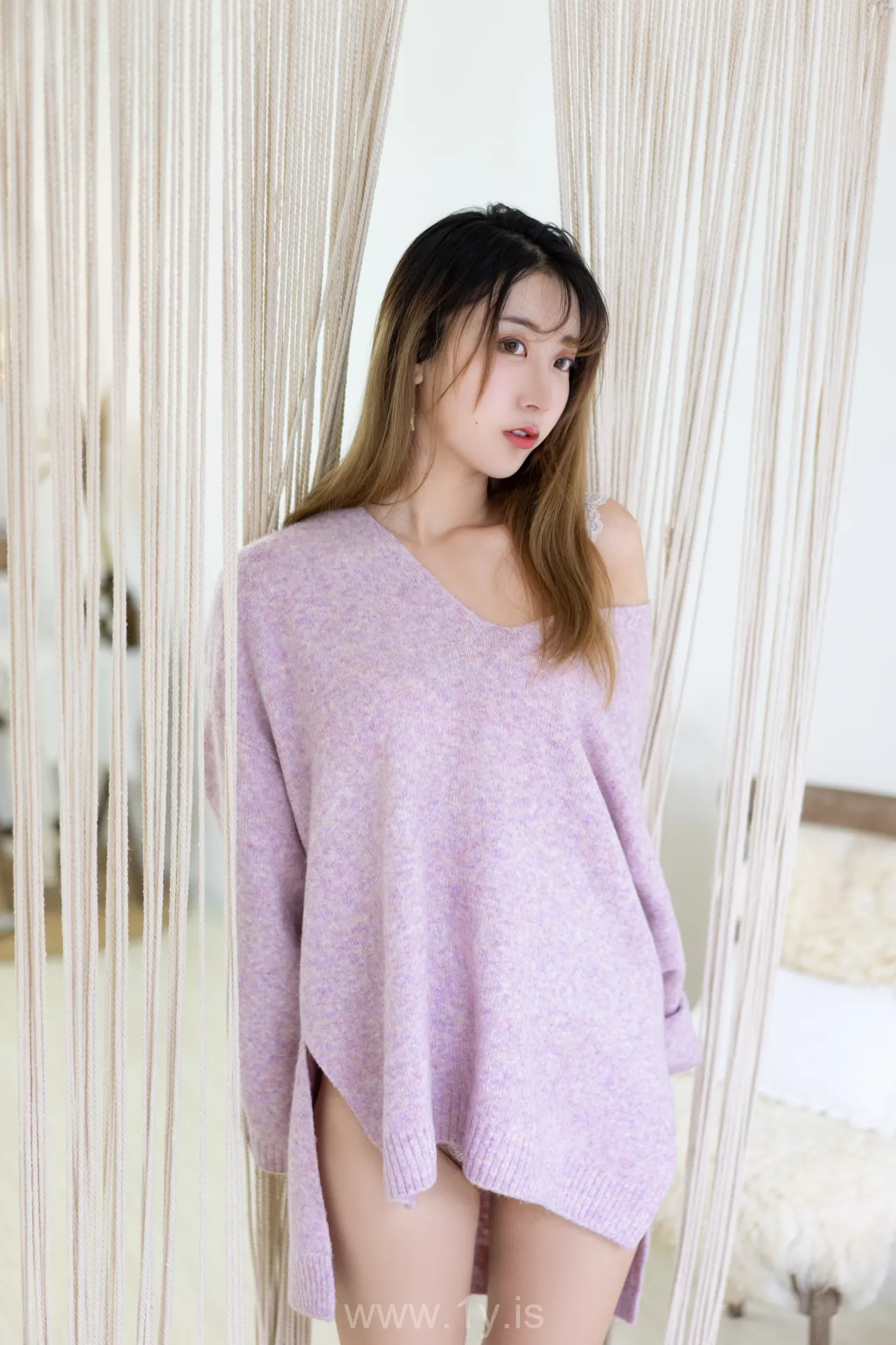 Coser@黑川 NO.031 Trendy & Fancy Asian Goddess 紫色毛衣